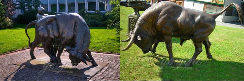 life size antique bronze american bison statue for sale