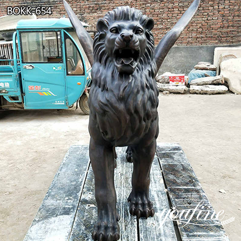 bronze lion statue