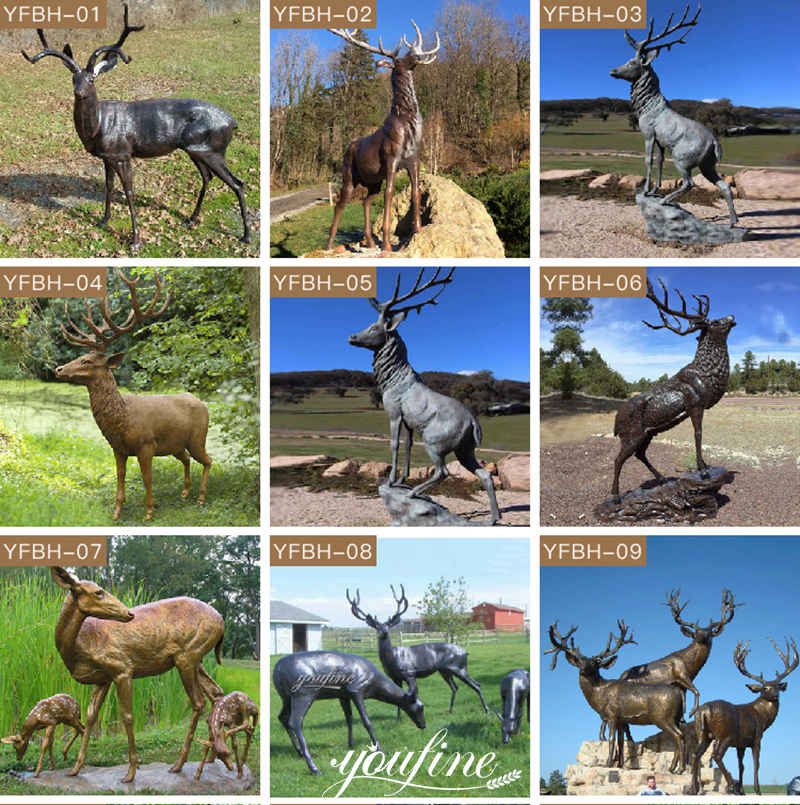 life size bronze deer statue,
