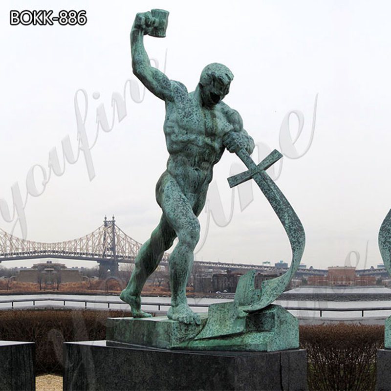 Bronze Man With Sword And Hammer Statue In The United Nations Decoration-Youfine sculpture
