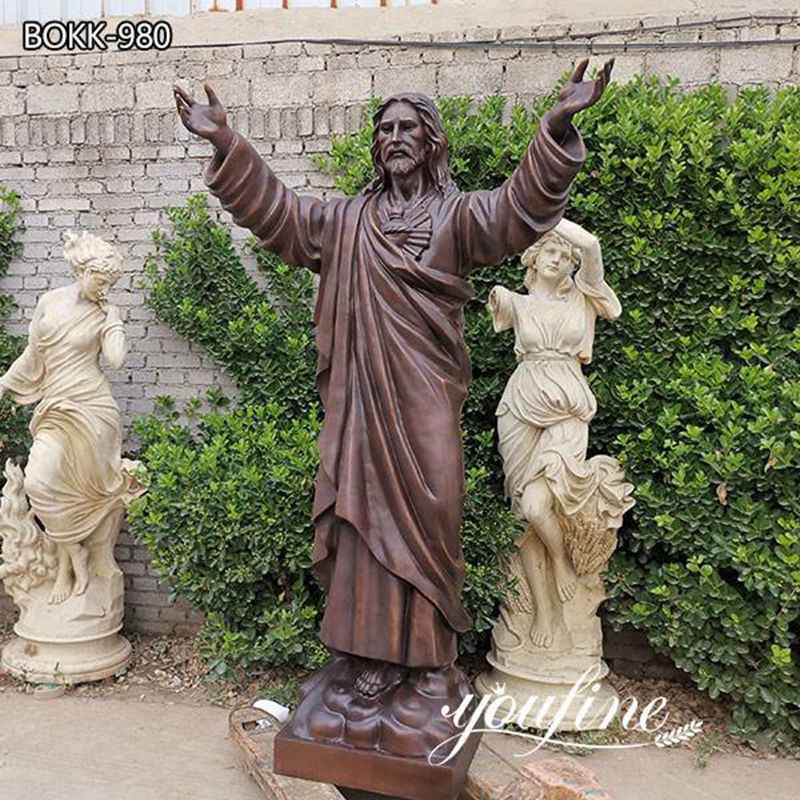 Catholic Religious Life Size Bronze Jesus Statue With Openning Hand- Youfine