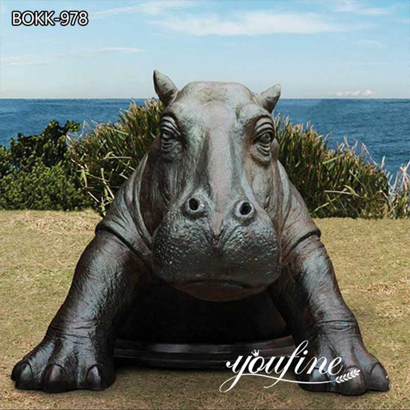 Life size Outdoor come out Hippo Bronze Sculpture for Sale-youfine sculpture