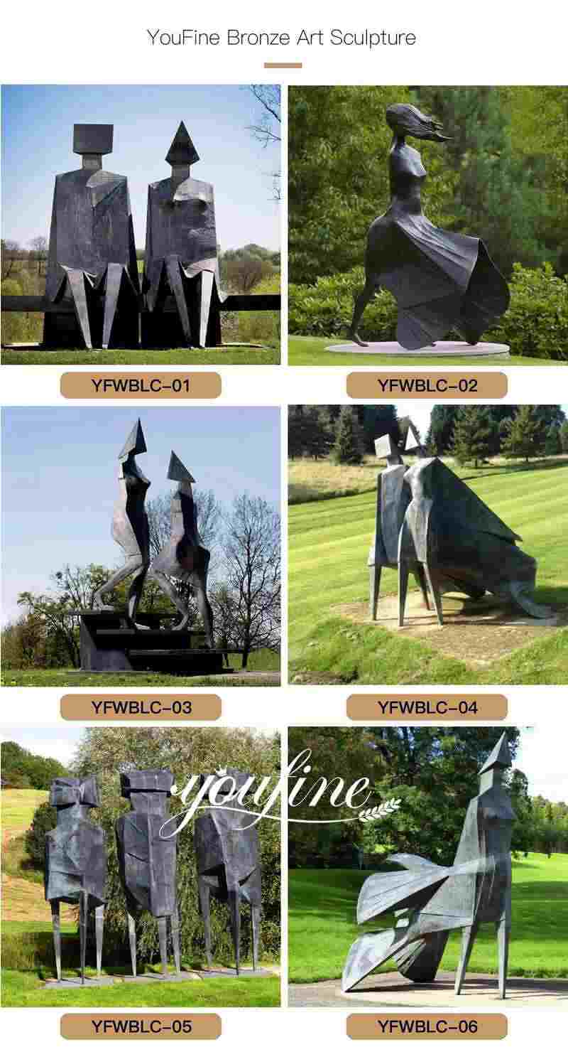 More design of Modern Abstract Sitting Couple Bronze Sculptures Outdoor - Youfine