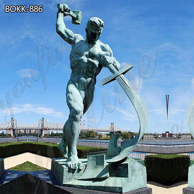 Peaceful Bronze Man With Sword And Hammer Statue For Sale Youfine Sculpture