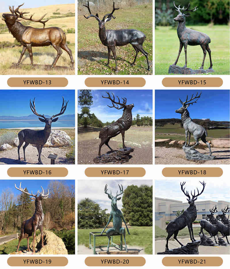 Life-size Casting Bronze Elk Statue Garden Decoration for Sale
