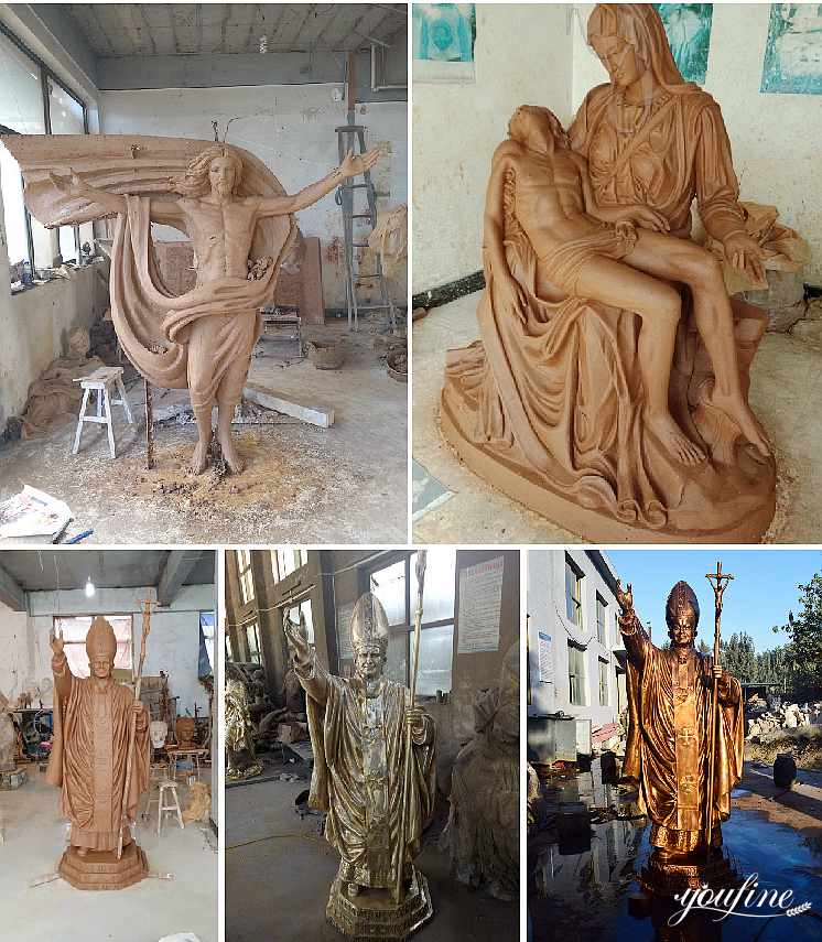 Life-size Catholic Bronze Religious Statue Pope John II Factory Supplier