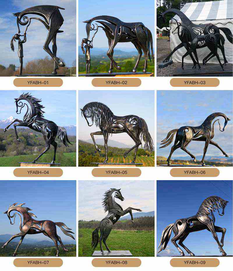 Life Size Antique Bronze Horse and Figure Outdoor Decor factory supplier
