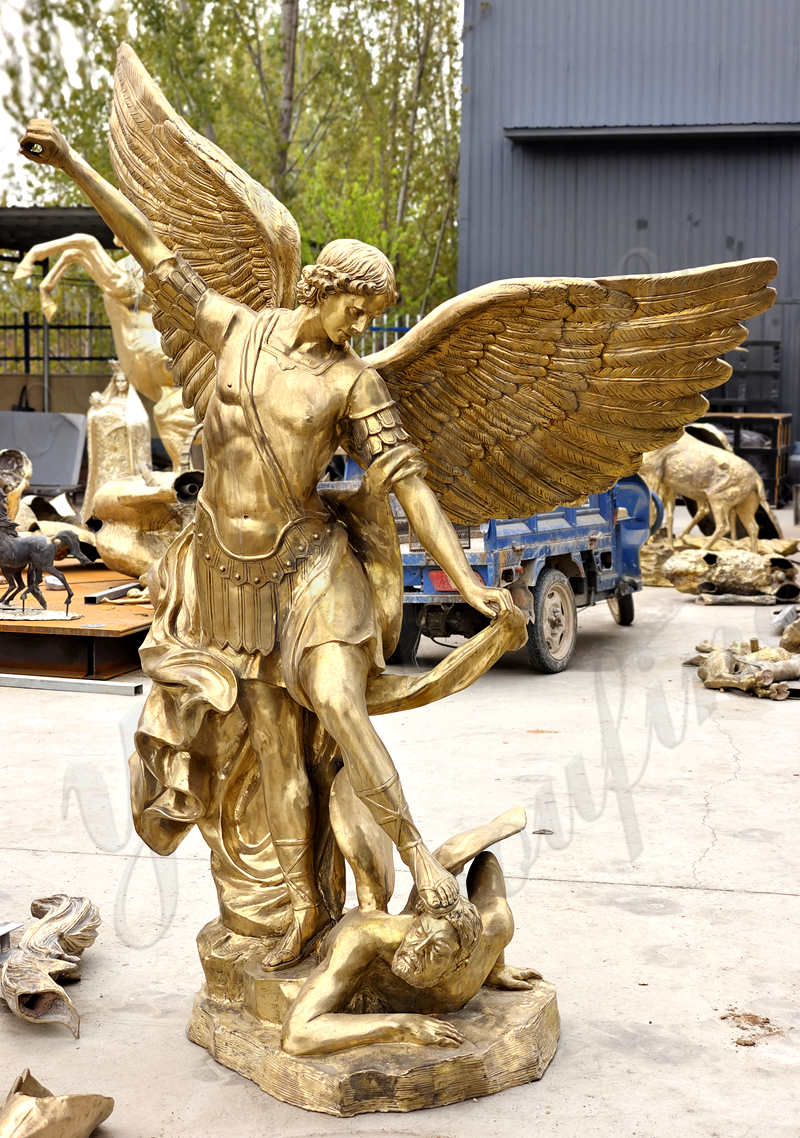 bronze st. Michael statue-