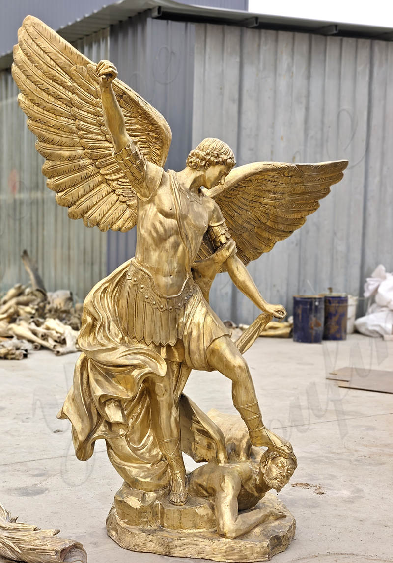 bronze st. Michael statue.