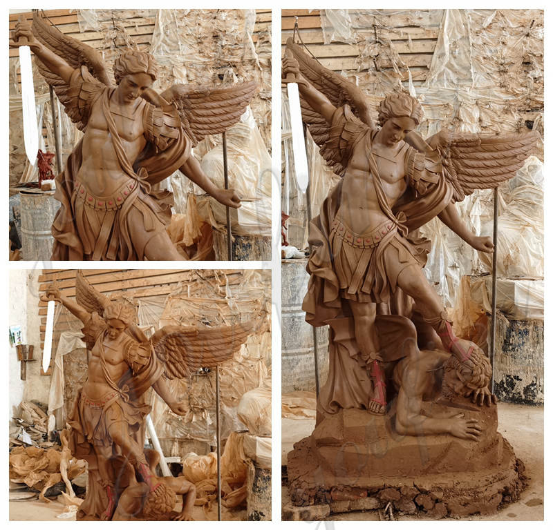 st. michael statue clay model