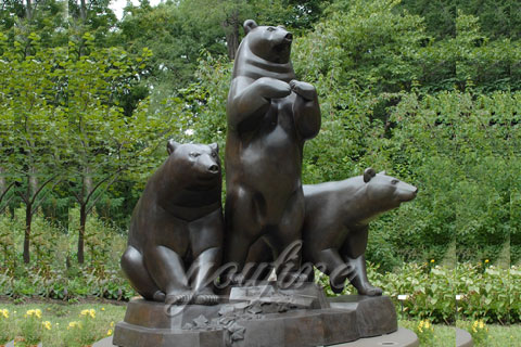 Life Size Garden Bronze Bear Statue For Sale