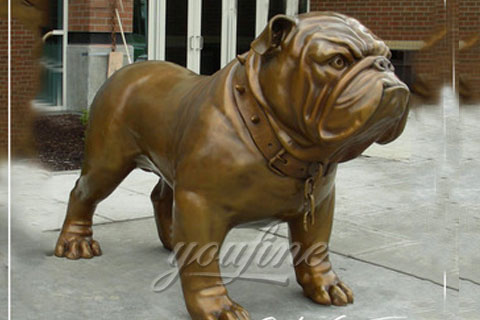 Metal Animal Art Life-Size Cast Bronze Bulldog Statue