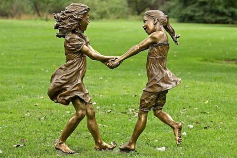 2017High Quality life size outdoor Bronze Children Statues Wholesale