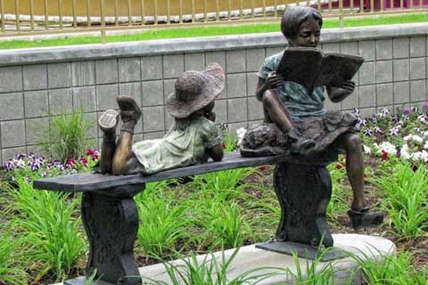 Hot cast Life Size Wholesale Garden & Yard Decoration Antique Bronze Kids Statue Metal
