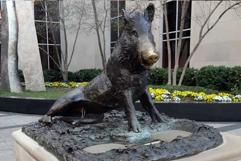 New Design life size outdoor Casting Bronze Wild Pig Sculpture for Garden Decor