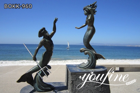 Romantic Bronze Mermaid Statues