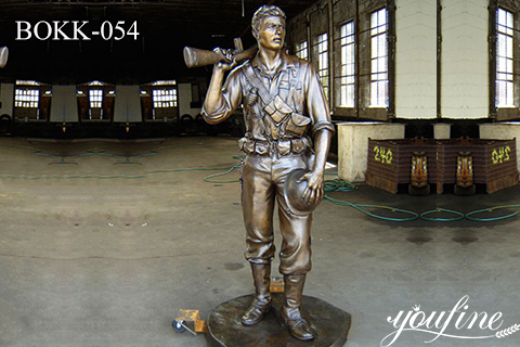 Life Size Customized Bronze Soldier Statue Outdoor Decor Factory Supplier