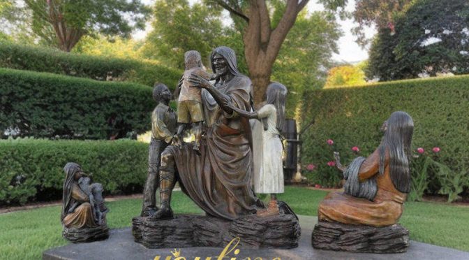 Bronze Jesus with Children